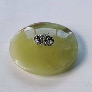 Sterling Silver Rose Earrings